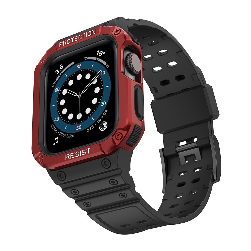Super holdbart Apple Watch Series 7 45mm Silikone Rem - Rød#serie_10