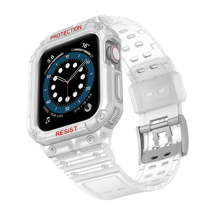 Super holdbart Apple Watch Series 7 45mm Silikone Rem - Gennemsigtig#serie_4