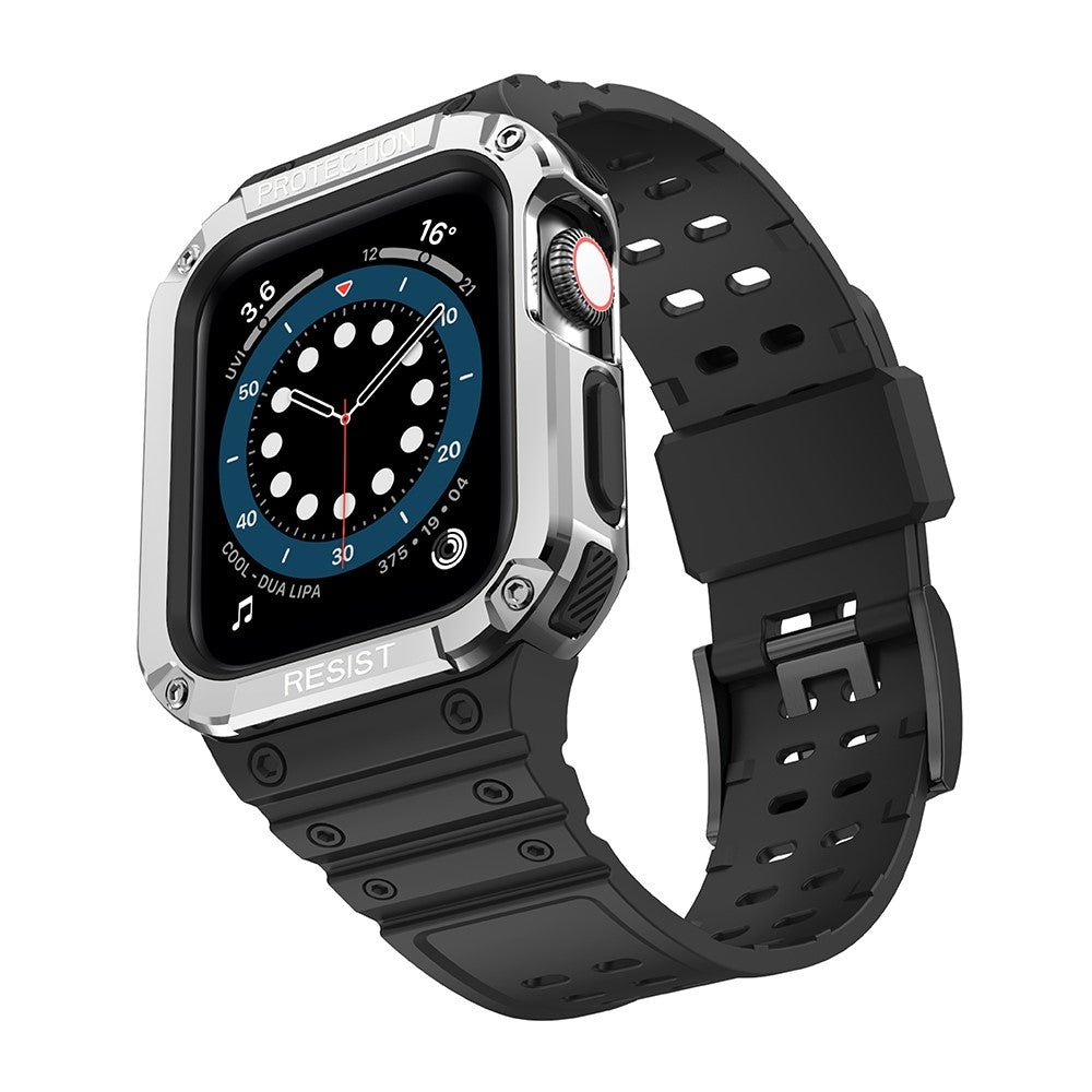 Super holdbart Apple Watch Series 7 45mm Silikone Rem - Sølv#serie_9