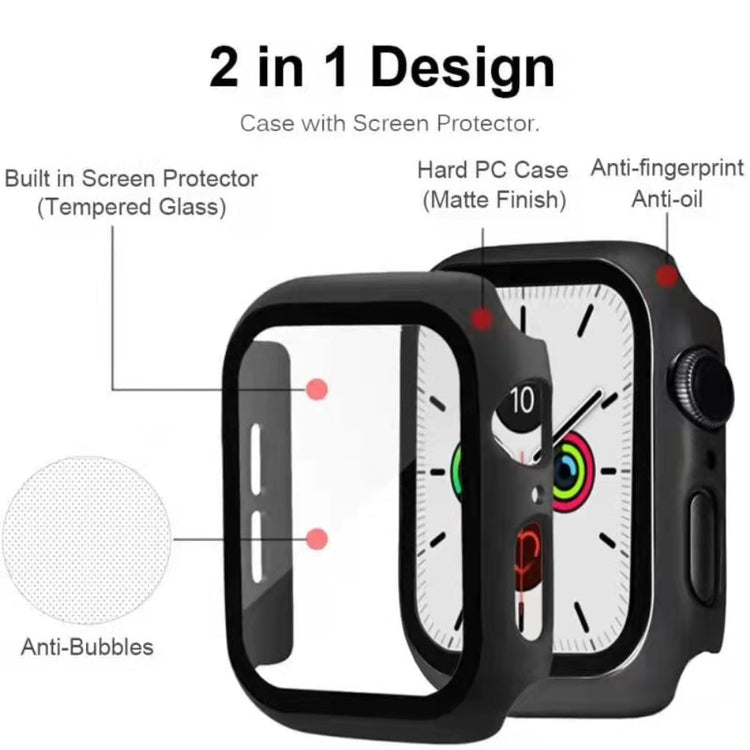 Super Godt Apple Watch Series 7 45mm Cover med Skærmbeskytter i Plastik og Hærdet Glas - Gennemsigtig#serie_1