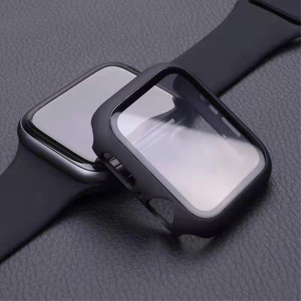 Super Godt Apple Watch Series 7 45mm Cover med Skærmbeskytter i Plastik og Hærdet Glas - Gennemsigtig#serie_1
