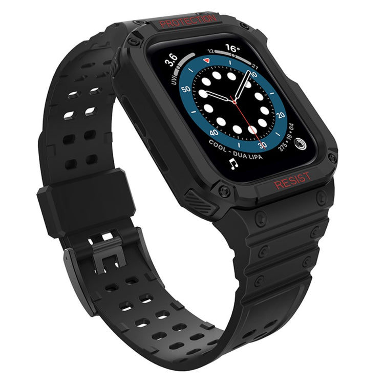 Udsøgt Apple Watch Series 7 45mm Plastik og Silikone Rem - Sort#serie_11