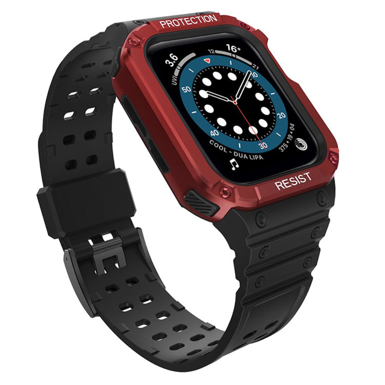 Udsøgt Apple Watch Series 7 45mm Plastik og Silikone Rem - Rød#serie_6