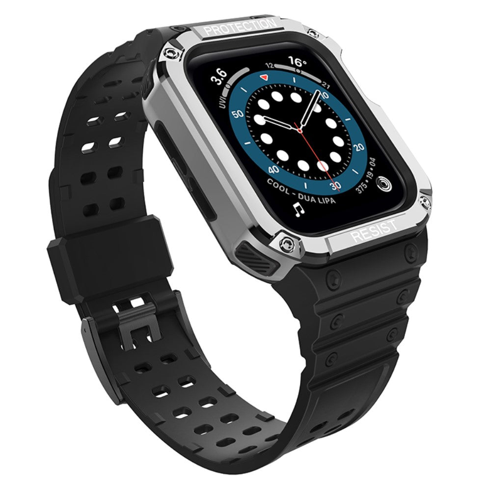 Udsøgt Apple Watch Series 7 45mm Plastik og Silikone Rem - Sølv#serie_7