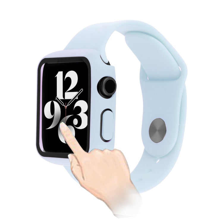 Apple Watch Series 7 45mm Plastik Cover med Rem og Hærdet Glas - Blå#serie_3