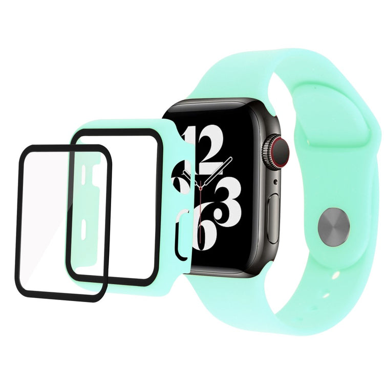 Apple Watch Series 7 45mm Plastik Cover med Rem og Hærdet Glas - Blå#serie_4