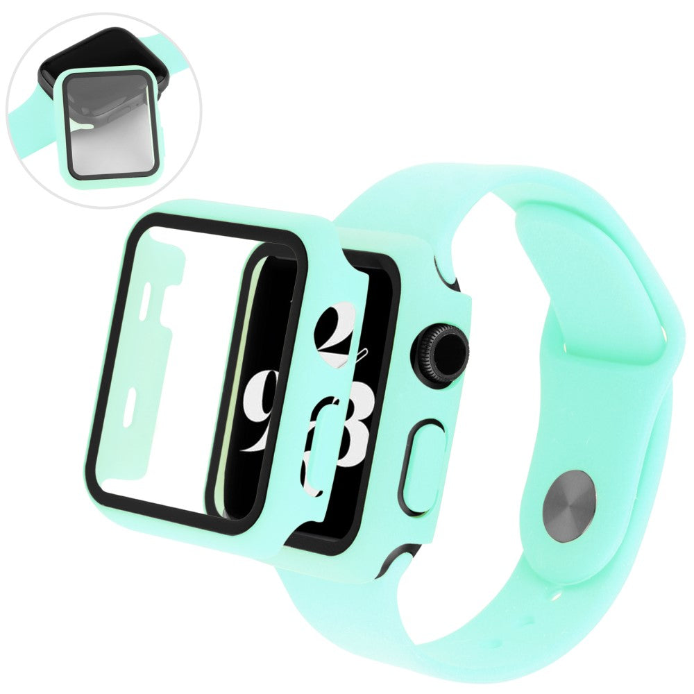 Apple Watch Series 7 45mm Plastik Cover med Rem og Hærdet Glas - Blå#serie_4