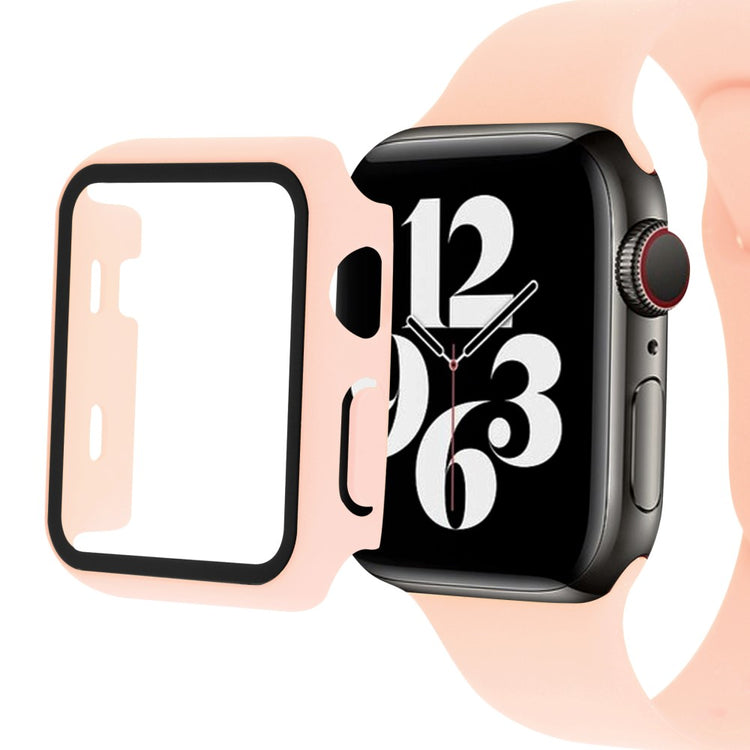 Apple Watch Series 7 45mm Plastik Cover med Rem og Hærdet Glas - Pink#serie_5