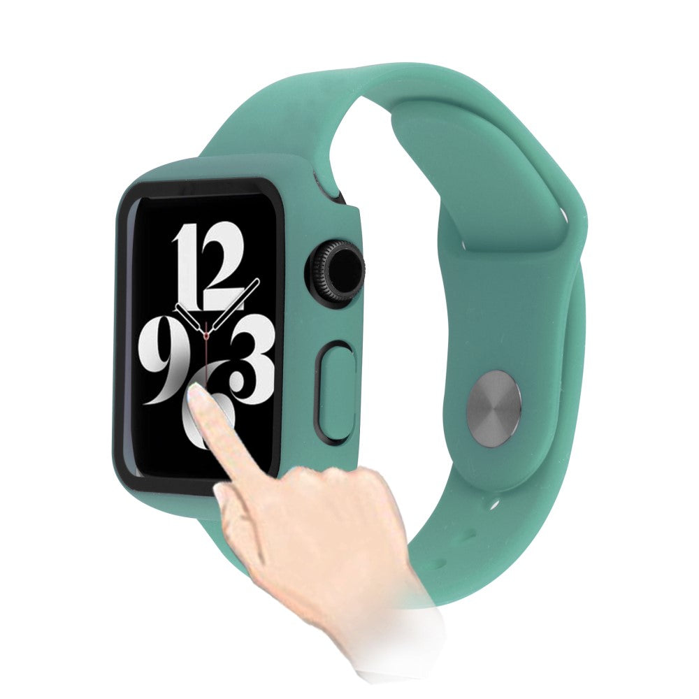 Apple Watch Series 7 45mm Plastik Cover med Rem og Hærdet Glas - Grøn#serie_9