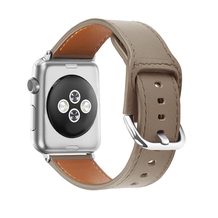 Meget flot Apple Watch Series 7 45mm Ægte læder Rem - Brun#serie_4