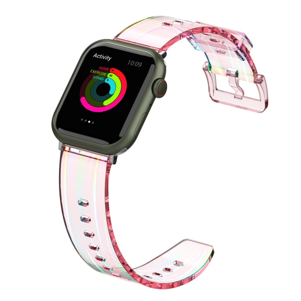 Rigtigt slidstærk Apple Watch Series 7 45mm Silikone Rem - Pink#serie_1