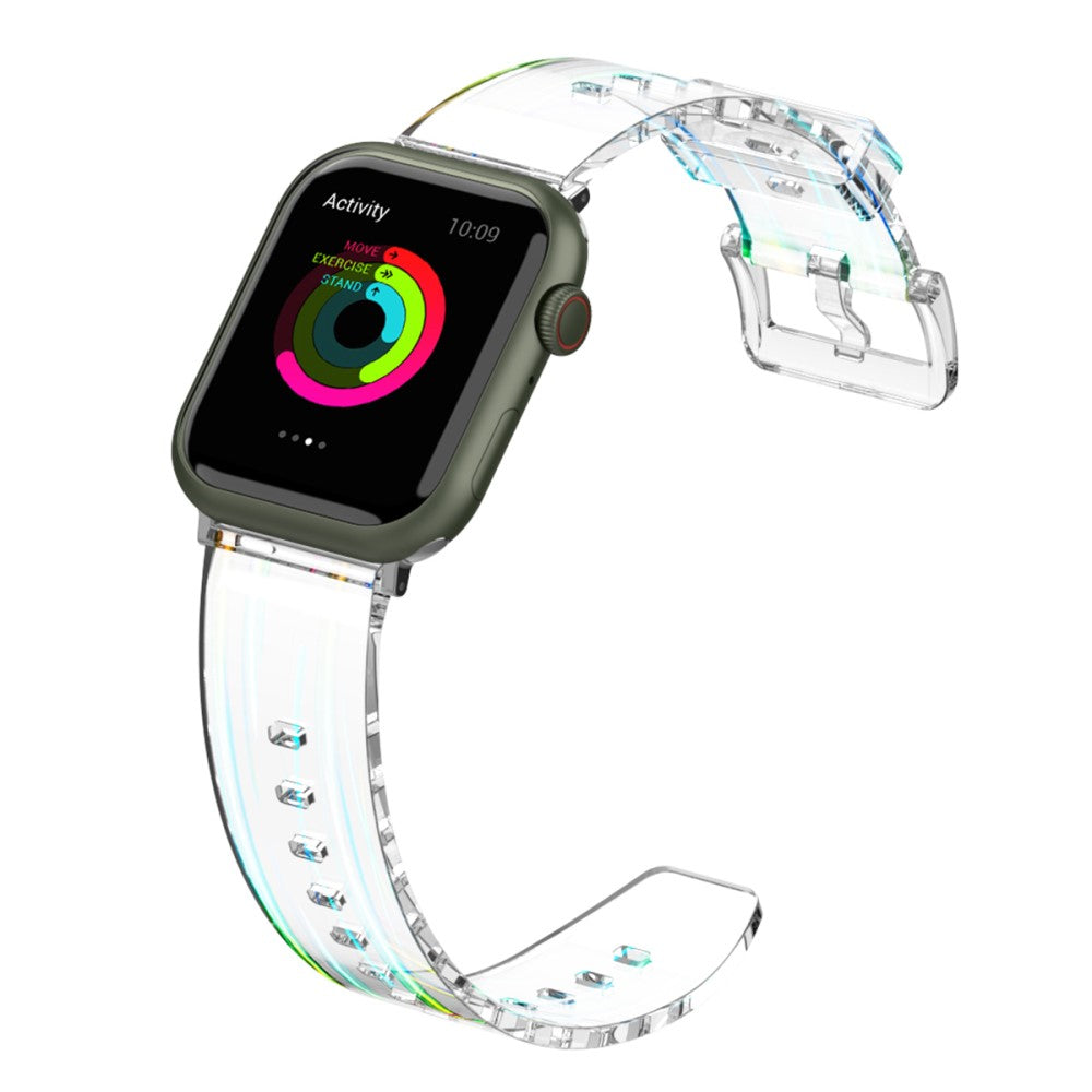 Rigtigt slidstærk Apple Watch Series 7 45mm Silikone Rem - Gennemsigtig#serie_2