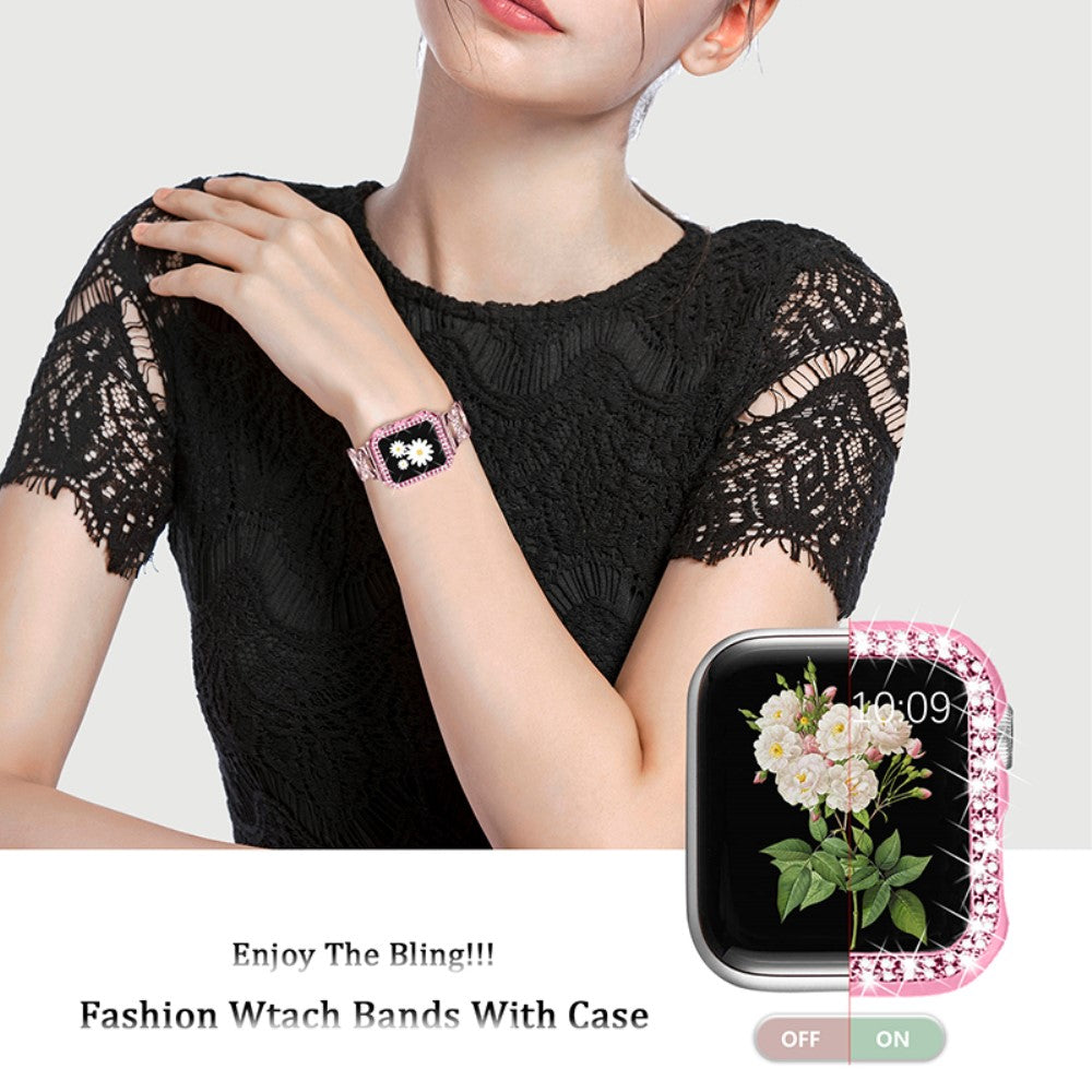 Apple Watch Series 7 45mm Metal Cover med Rem - Pink#serie_3