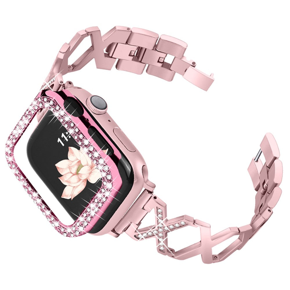 Apple Watch Series 7 45mm Metal Cover med Rem - Pink#serie_3