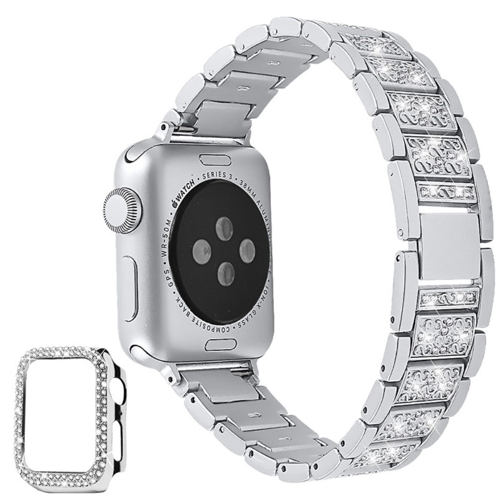 Apple Watch Series 7 45mm Metal Rem med Cover - Sølv#serie_2