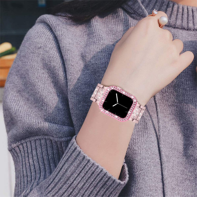 Apple Watch Series 7 45mm Metal Rem med Cover - Pink#serie_5