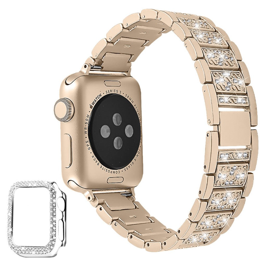 Apple Watch Series 7 45mm Metal Rem med Cover - Guld#serie_6