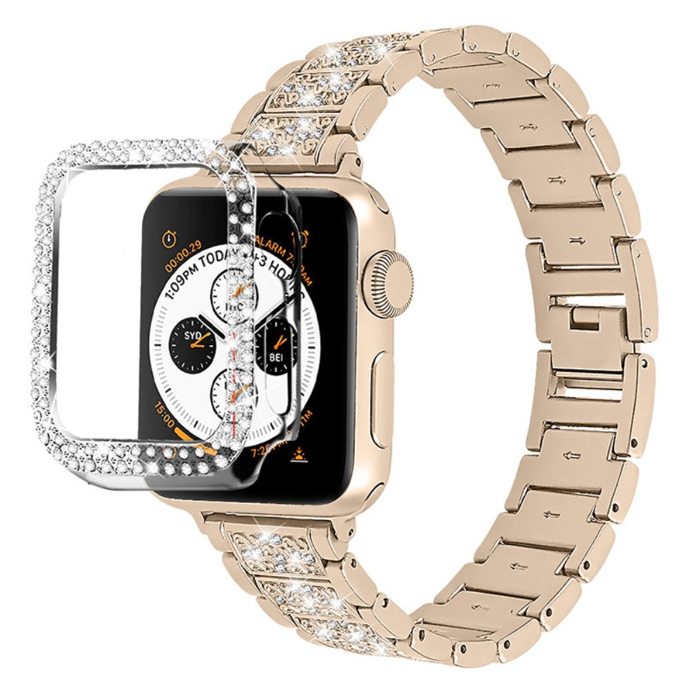 Apple Watch Series 7 45mm Metal Rem med Cover - Guld#serie_6