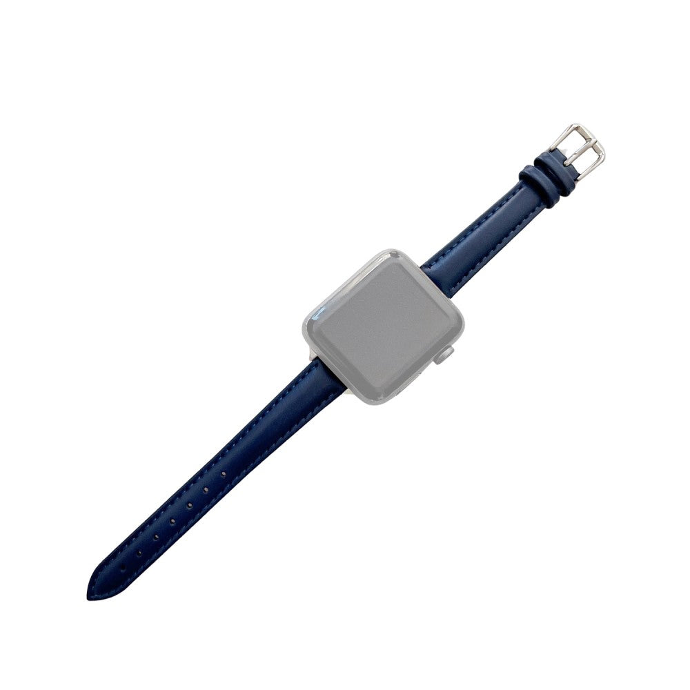 Helt vildt hårdfør Apple Watch Series 7 45mm Ægte læder Rem - Blå#serie_4