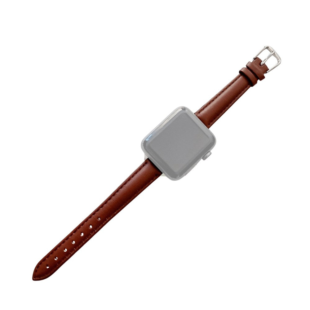 Helt vildt hårdfør Apple Watch Series 7 45mm Ægte læder Rem - Brun#serie_5