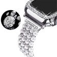 Bra Apple Watch Series 7 45mm Metall och Strass Armband
