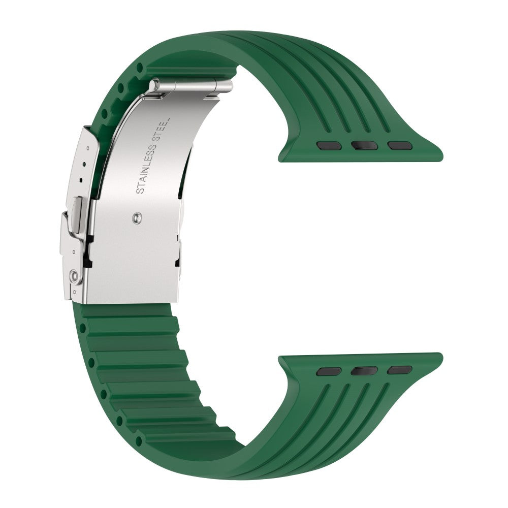 Helt vildt slidstærk Apple Watch Series 7 45mm Silikone Rem - Grøn#serie_7