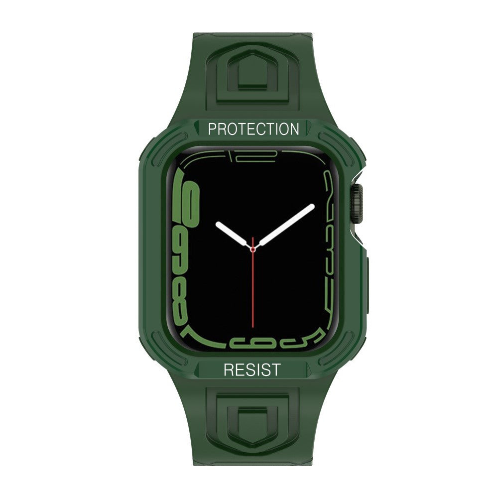 Apple Watch Series 7 45mm Plastik Rem med Etui - Grøn#serie_1