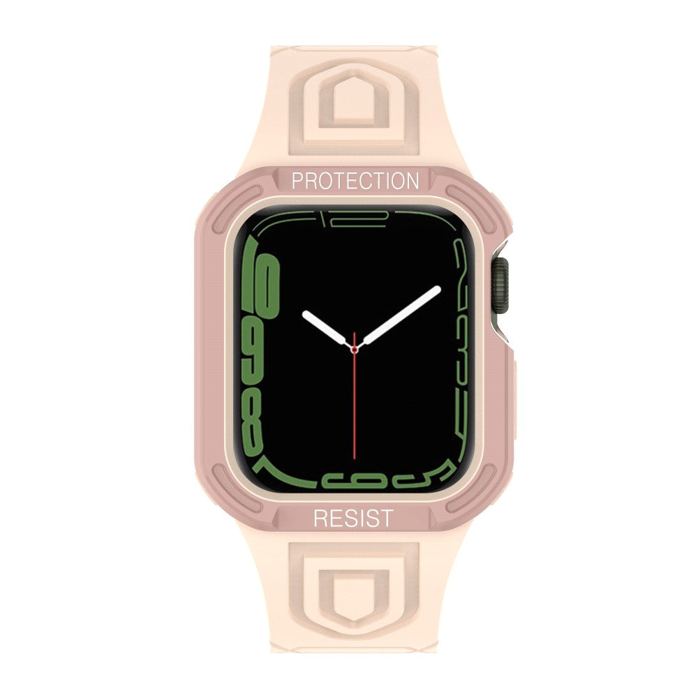Apple Watch Series 7 45mm Plastik Rem med Etui - Pink#serie_13