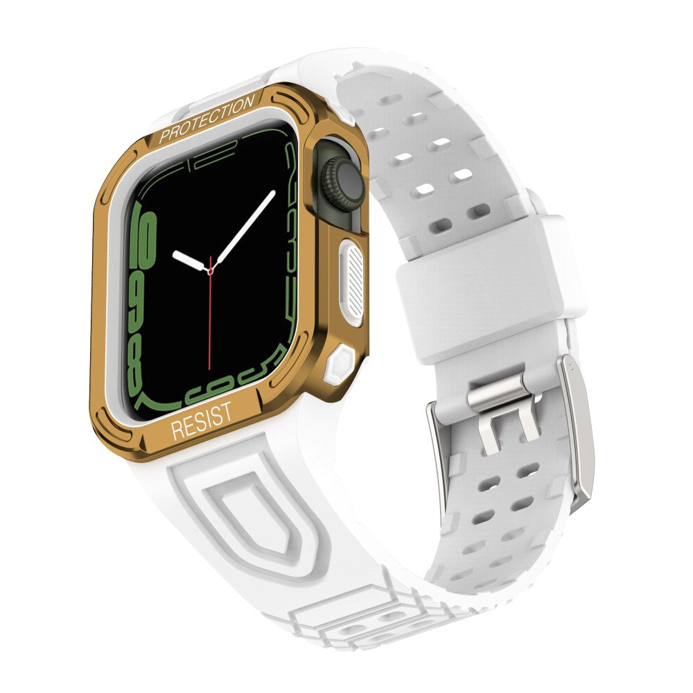 Apple Watch Series 7 45mm Plastik Rem med Etui - Hvid#serie_15