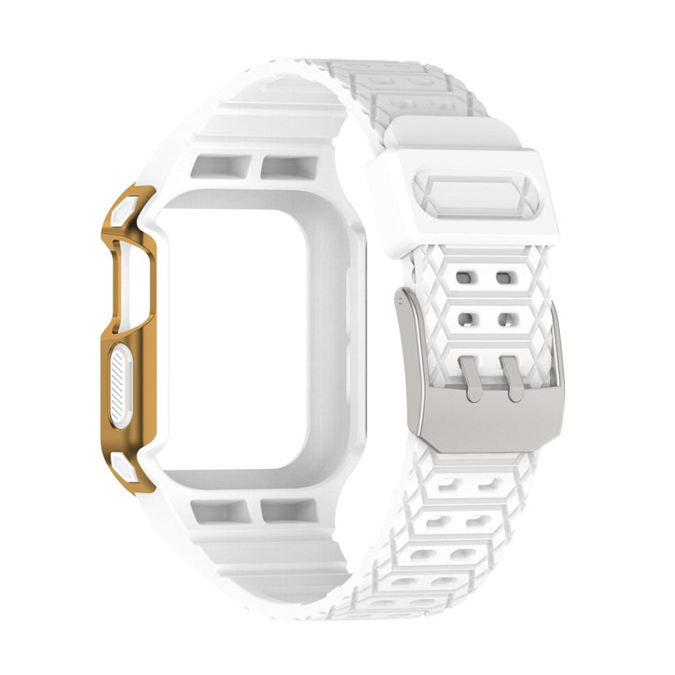Apple Watch Series 7 45mm Plastik Rem med Etui - Hvid#serie_15