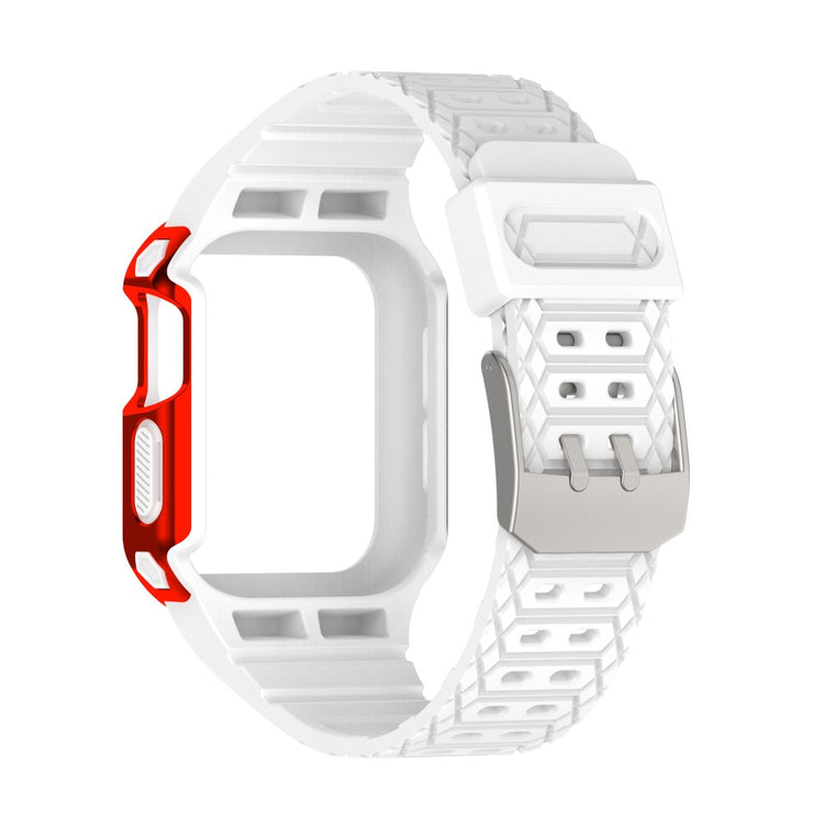 Apple Watch Series 7 45mm Plastik Rem med Etui - Hvid#serie_16