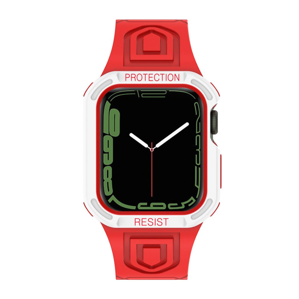Apple Watch Series 7 45mm Plastik Rem med Etui - Rød#serie_2