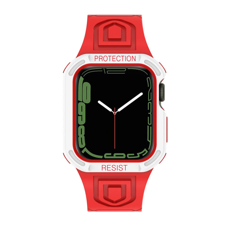 Apple Watch Series 7 45mm Plastik Rem med Etui - Rød#serie_2