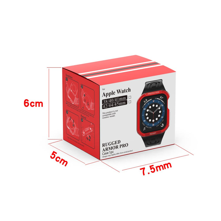 Apple Watch Series 7 45mm Plastik Rem med Etui - Rød#serie_3