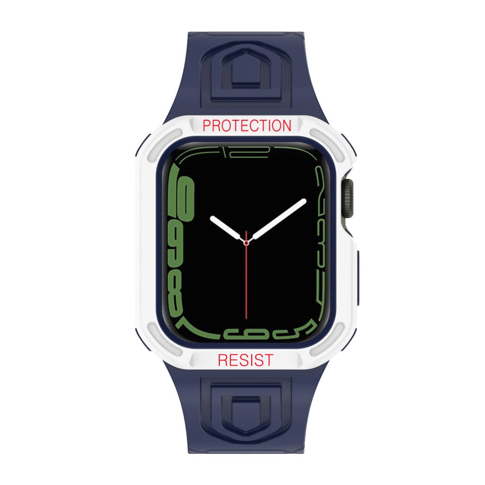 Apple Watch Series 7 45mm Plastik Rem med Etui - Blå#serie_4