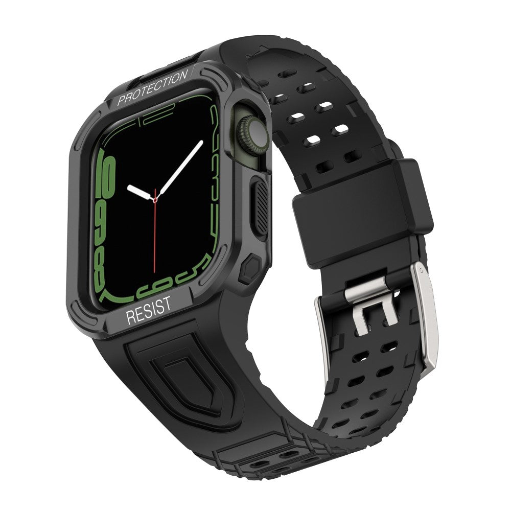 Apple Watch Series 7 45mm Plastik Rem med Etui - Sort#serie_6