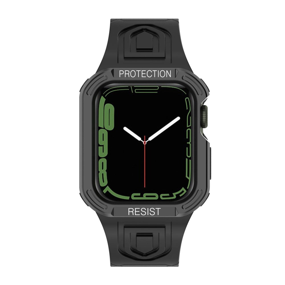 Apple Watch Series 7 45mm Plastik Rem med Etui - Sort#serie_6