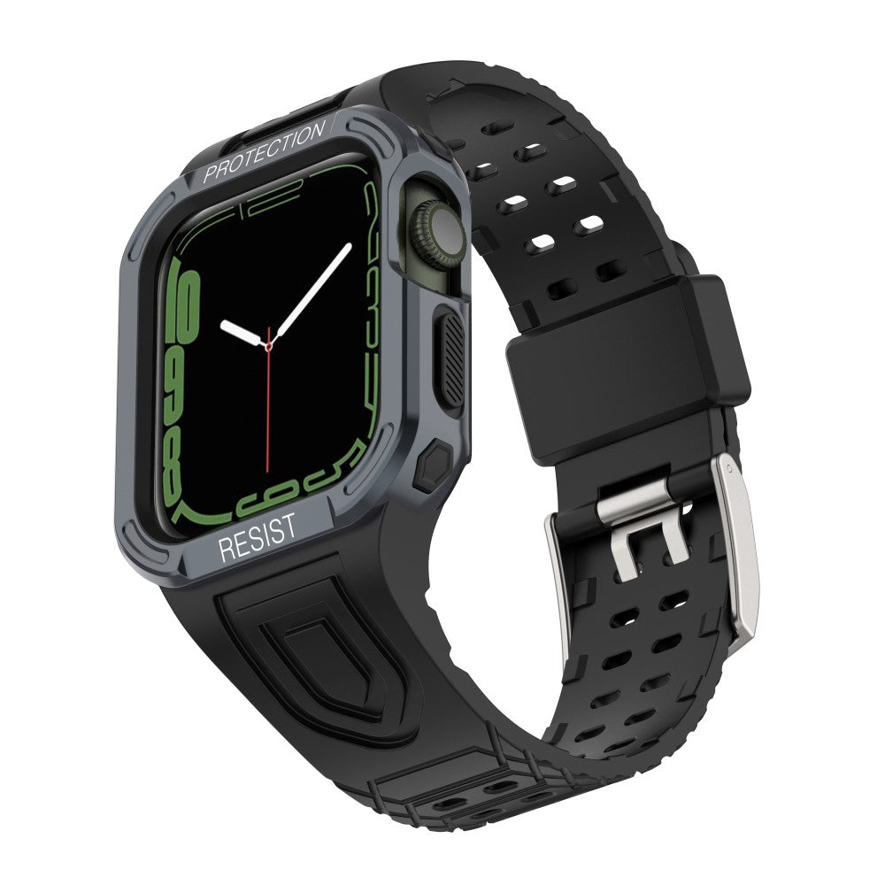 Apple Watch Series 7 45mm Plastik Rem med Etui - Sort#serie_7