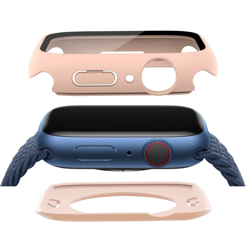 Apple Watch Series 7 45mm Elegant Plastik og Glas Bumper  - Pink#serie_1