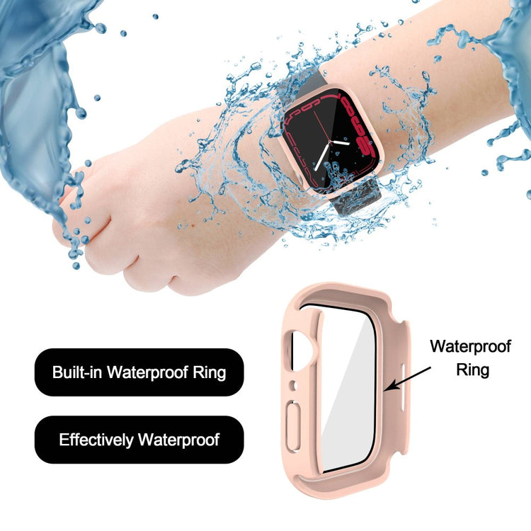 Apple Watch Series 7 45mm Elegant Plastik og Glas Bumper  - Pink#serie_1