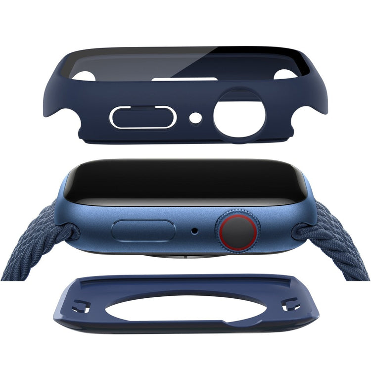 Apple Watch Series 7 45mm Elegant Plastik og Glas Bumper  - Blå#serie_2