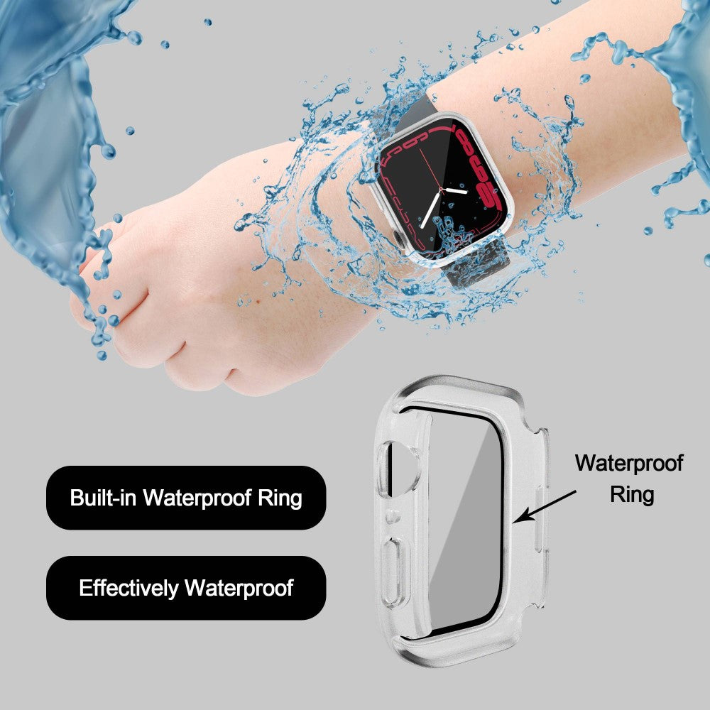 Apple Watch Series 7 45mm Elegant Plastik og Glas Bumper  - Gennemsigtig#serie_3