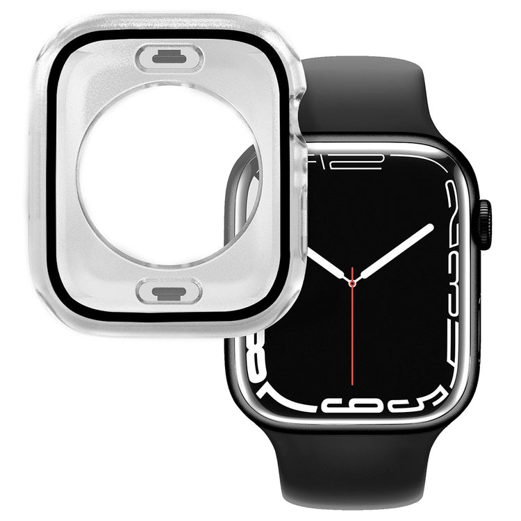 Apple Watch Series 7 45mm Elegant Plastik og Glas Bumper  - Gennemsigtig#serie_3