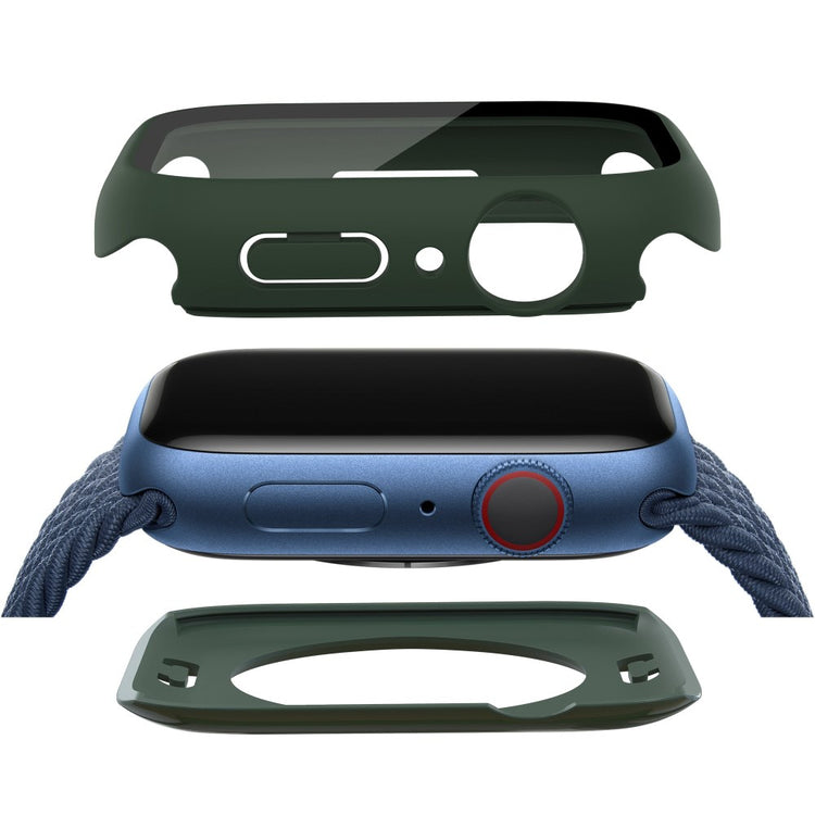 Apple Watch Series 7 45mm Elegant Plastik og Glas Bumper  - Grøn#serie_4
