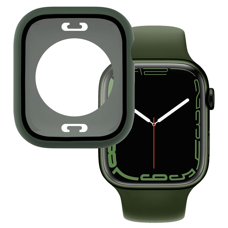 Apple Watch Series 7 45mm Elegant Plastik og Glas Bumper  - Grøn#serie_4