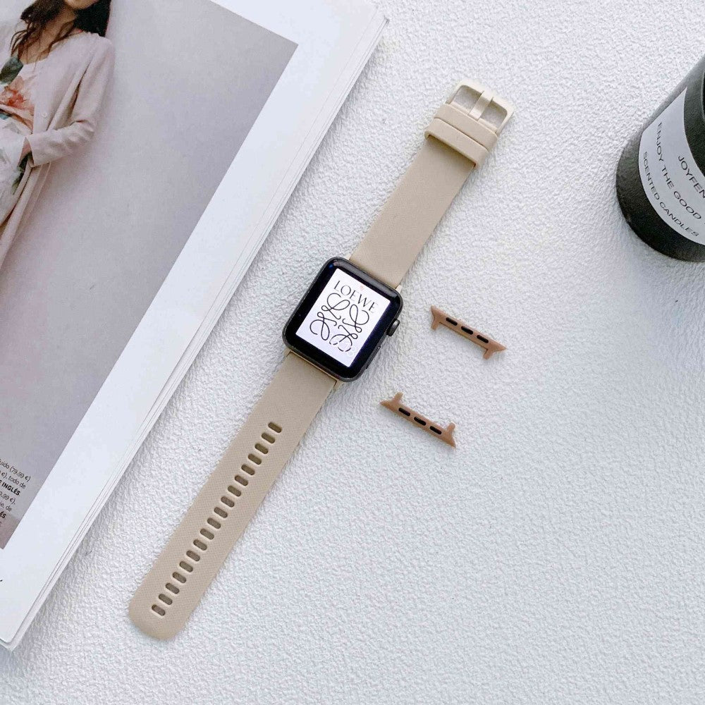 Helt vildt sejt Apple Watch Series 7 45mm Silikone Rem - Brun#serie_2