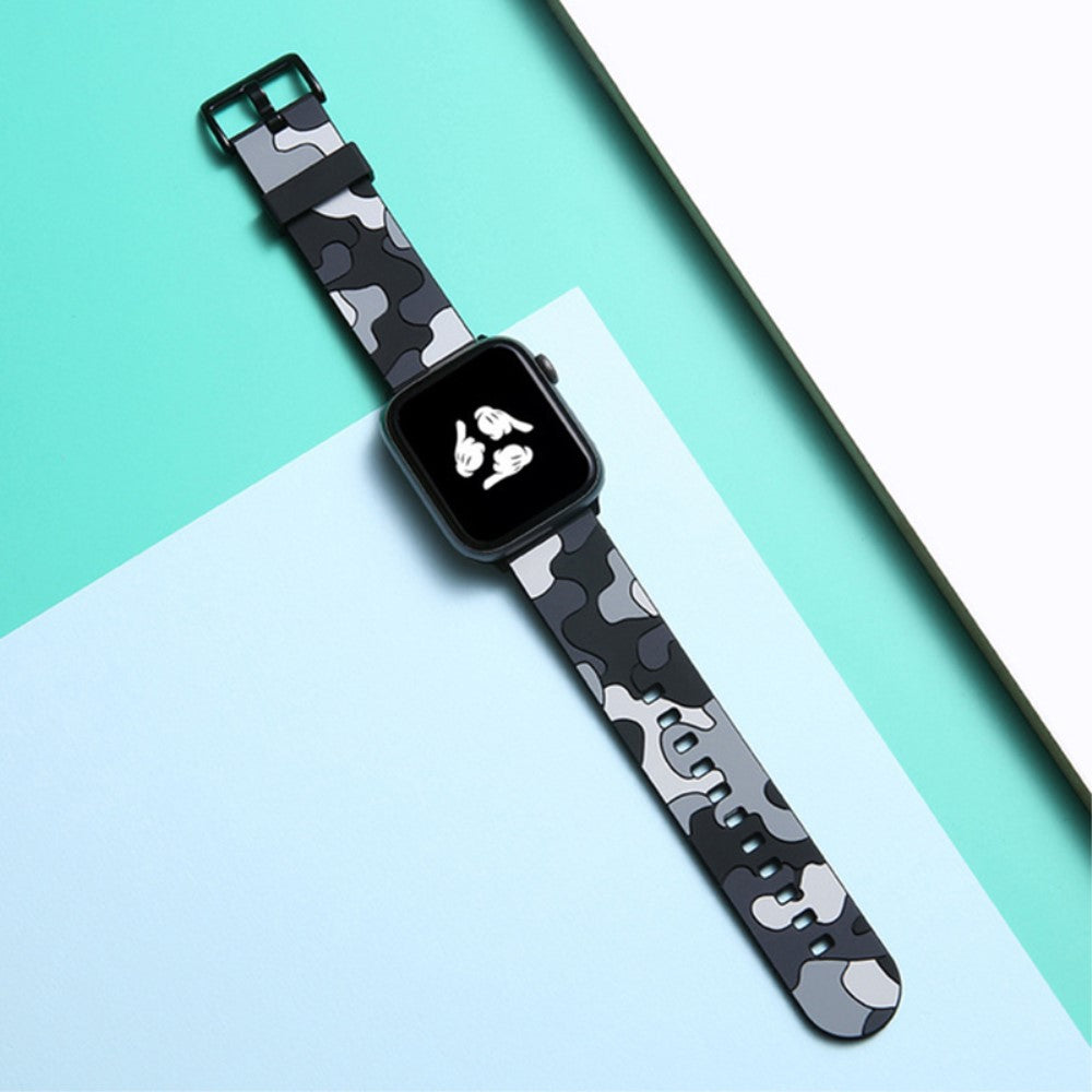 Super pænt Apple Watch Series 7 45mm Silikone Rem - Sølv#serie_3