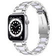 Bekvämt Apple Watch Series 7 45mm Metall och Strass Armband
