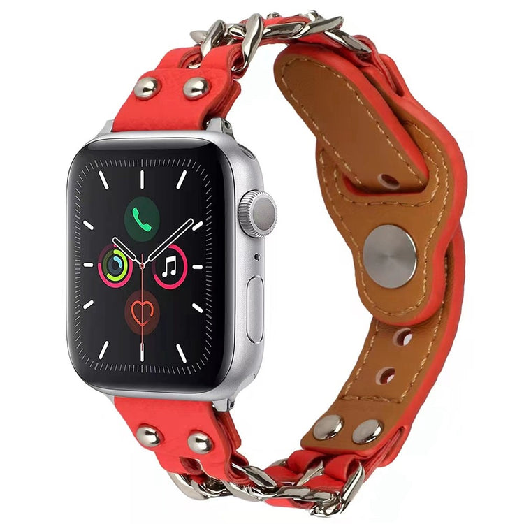 Rigtigt slidstærk Apple Watch Series 7 45mm Kunstlæder Rem - Pink#serie_4