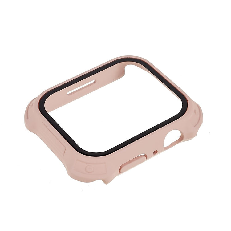 Fed Apple Watch Series 7 45mm Cover med Skærmbeskytter i Plastik og Hærdet Glas - Pink#serie_4